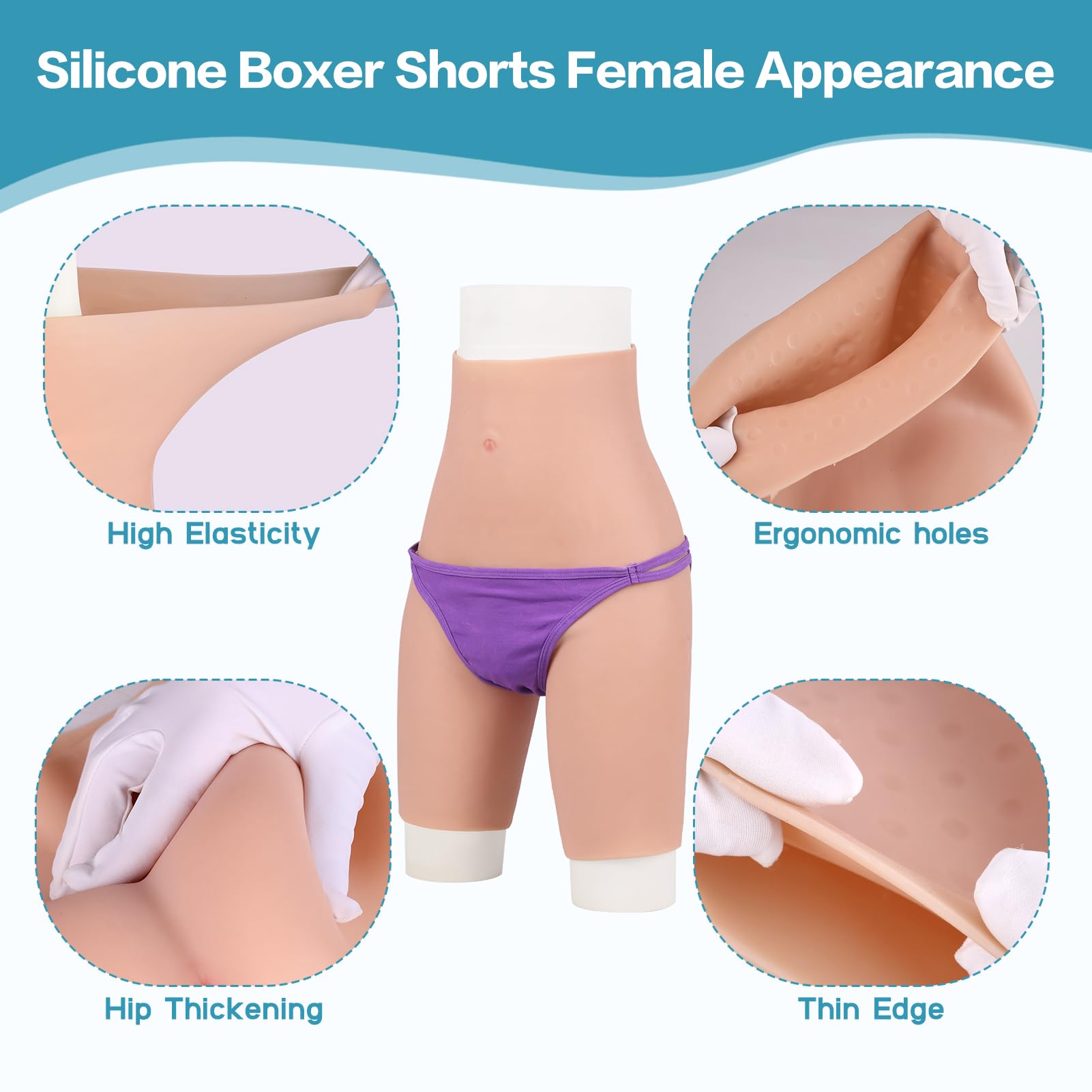 2.0 Pro Shorts en Silicone avec Cathéter Urinaire Apparence Féminine pour Travestis d'homme à Femme Faux Vagin Trans Cosplay Érotiques Culotte