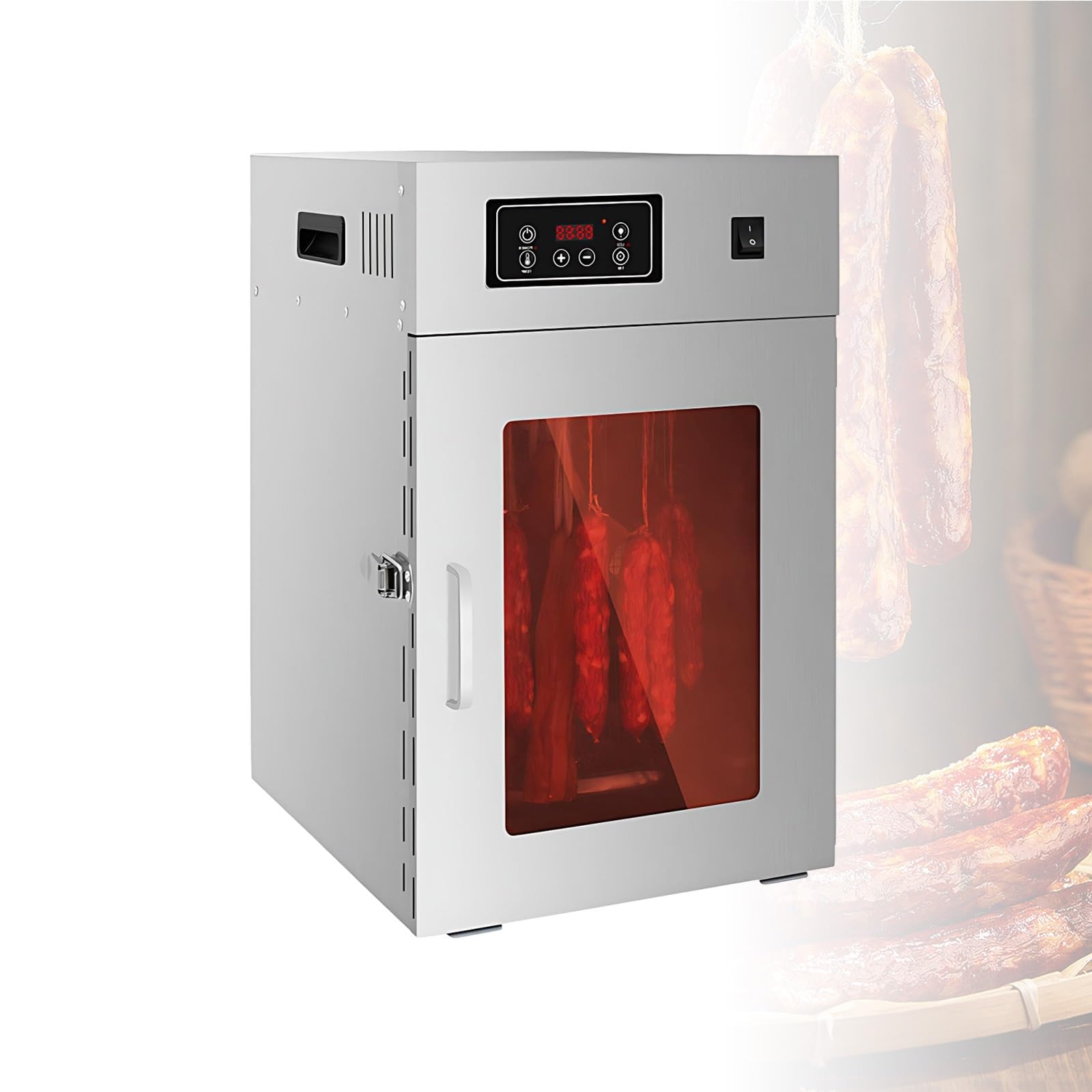 Séchoir Cuisine Professionnel, équipement Séchage Cuisine, Déshydrateur Alimentaire Inox Rotatif Avec Minuterie 24h Pour Viande Séchée