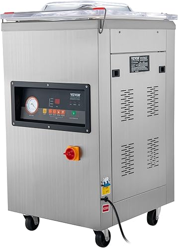 Miniatura 11 de VEVOR Sellador al vacío de cámara, potente máquina de sellado al vacío de 100 kPa, pantalla LED, máquina empacadora compacta de carne de un solo