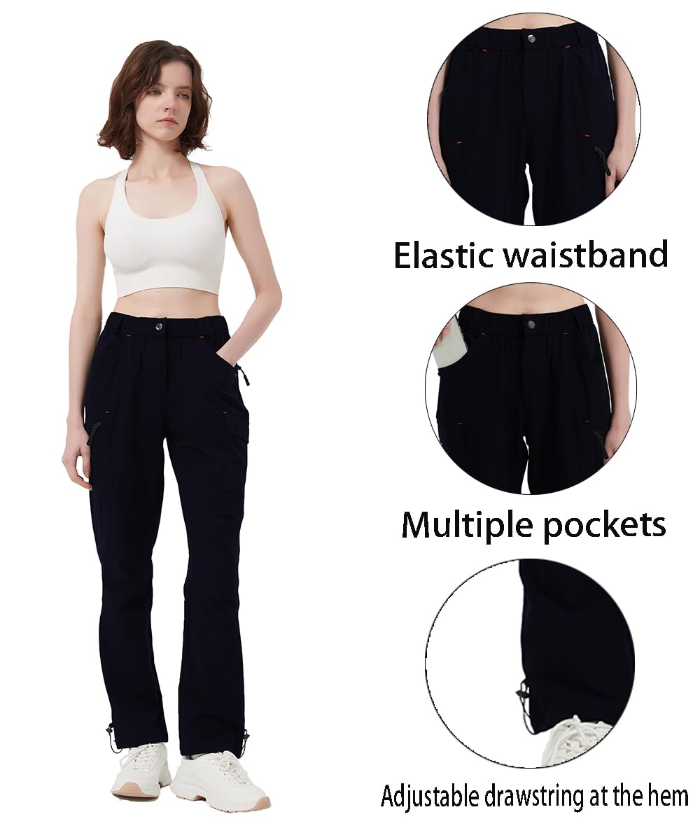 Women Hiking Pants Lightweight Outdoor Sports Dry Quick Cargo Comfortable Elastic Waist Pockets - image 6