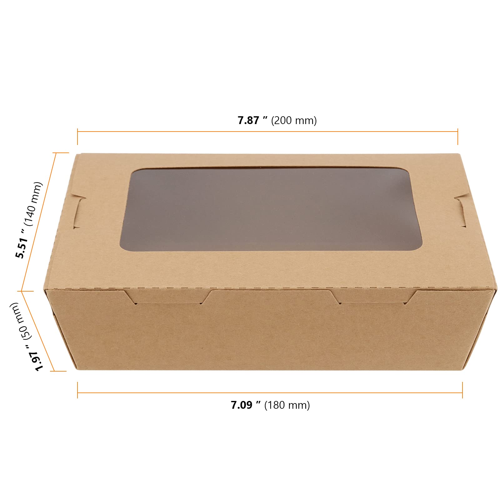 SEUNMUK 60 PCS 40 OZ Kraft Brown Food Boxes, Disposable Kraft Paper to Go Box Containers, Take Out Food Containers, Recyclable Lunch Box with Windows for Restaurants, Catering and Parties