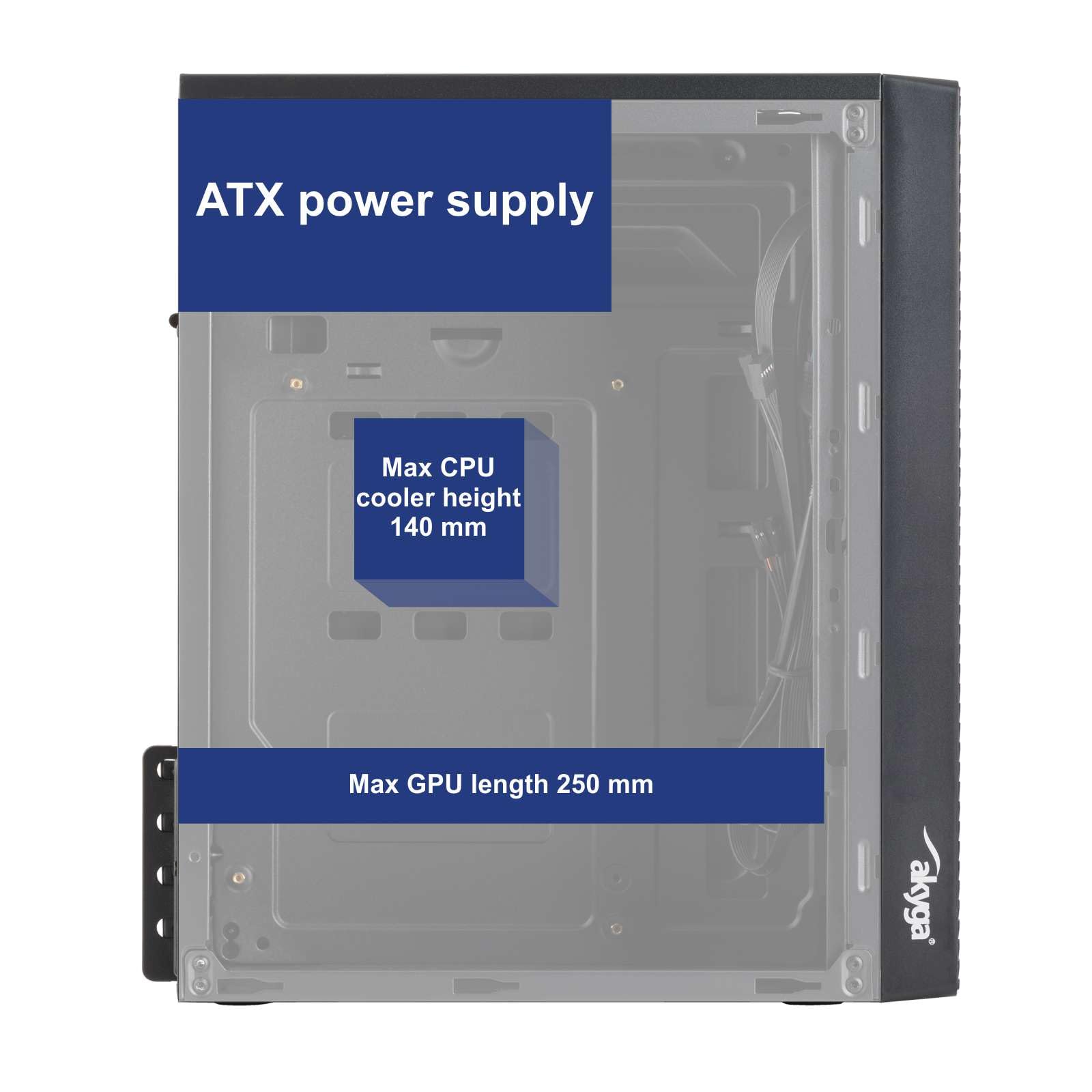 AKYGA Caja Micro ATX AK35BK 2X USB 2.0 Negro SIN Fuente
