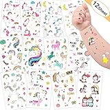 ❤Langlebig, Wasserdicht und Einfach zu Bedienen & zu Entfernen： Temporäre einhorn tattoos sticker lange dauern für 3-5 tage, kommt darauf an, wie oft das Tattoo mit Wasser und Seife geschrubbt wird. Diese farbenfrohen einhorn tattoos lassen sich leicht durch reiben mit babyöl entfernen.