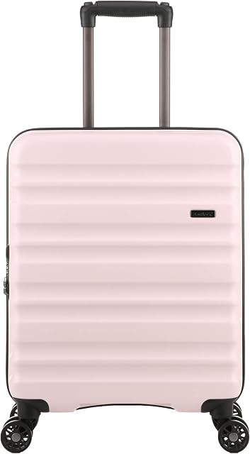 ANTLER - Cabin Suitcase - Clifton Luggage - Size Cabin, Blush - 20x40x55, Lightweight Suitcase for Travel & Holidays - Spinner Carry On Suitcase with 4 Wheels & Twist Grip Handle - TSA Approved Locks