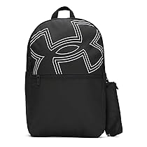 Under Armour Unisex Essential Printed Backpack, Zaino sportivo con tasca per laptop con cerniera, Zaino palestra e scuola versatile con astuccio rimovibile,Black, Black, White,OSFM