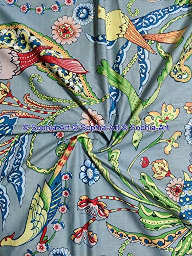 The Yard - Tessuto in voile con stampa indiana a forma di pavone, stampa etnica Sanganer Kurti in cotone, per sartoria, cucito, trapuntatura zingara