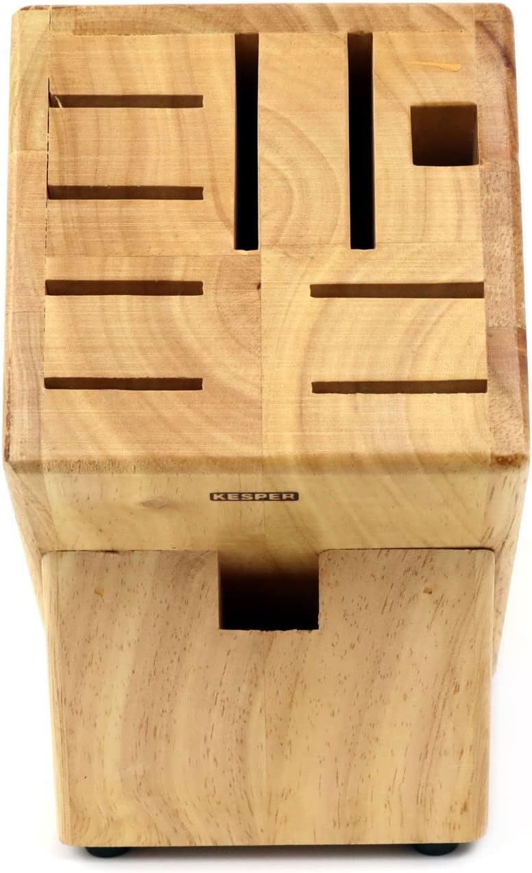 Kesper Knife Block 9x11x25cm of Beech Wood, 9 x 11 x 25 cm, Brown