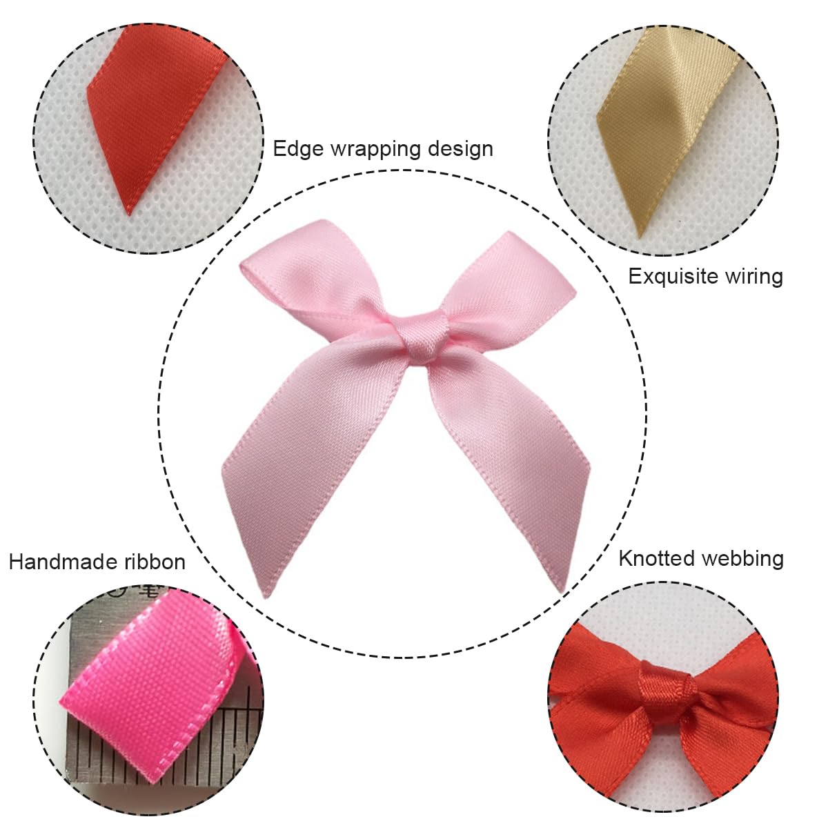 Mini Fiocchi Di Raso 100 Pezzi Multicolori - 4x3cm, Per Decorazioni, Capelli, Regali, Matrimoni, Fai Da Te - Foto 11