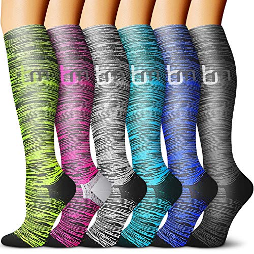 CHARMKING Compression Socks for Women & Men 15-20 mmHg is Best Graduated Athletic & Daily,Running,Flight Travel,Nurses,Pregnant - Boost Performance,Blood Circulation & Recovery (black,L/XL)