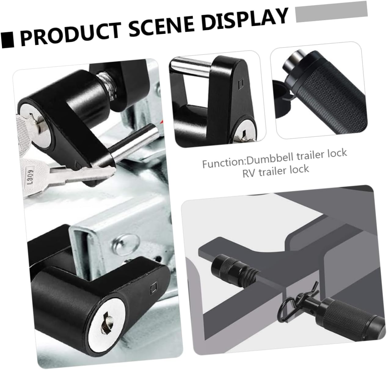 Mikinona 2sets Heavy-Duty Hitch Lock Coupler Lock for Trailers Construction Includes Keys for Rvs Travel Trailers Security