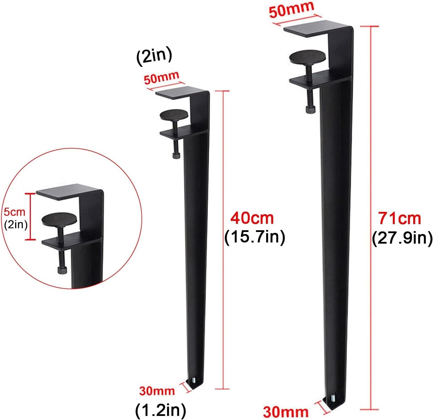 Adjustable DIY Furniture Table Legs F Shaped Table Clamp Legs Dining Table Support Legs for Cabinets Chairs Tables Color: Dark Size: 40cm (15.7in)