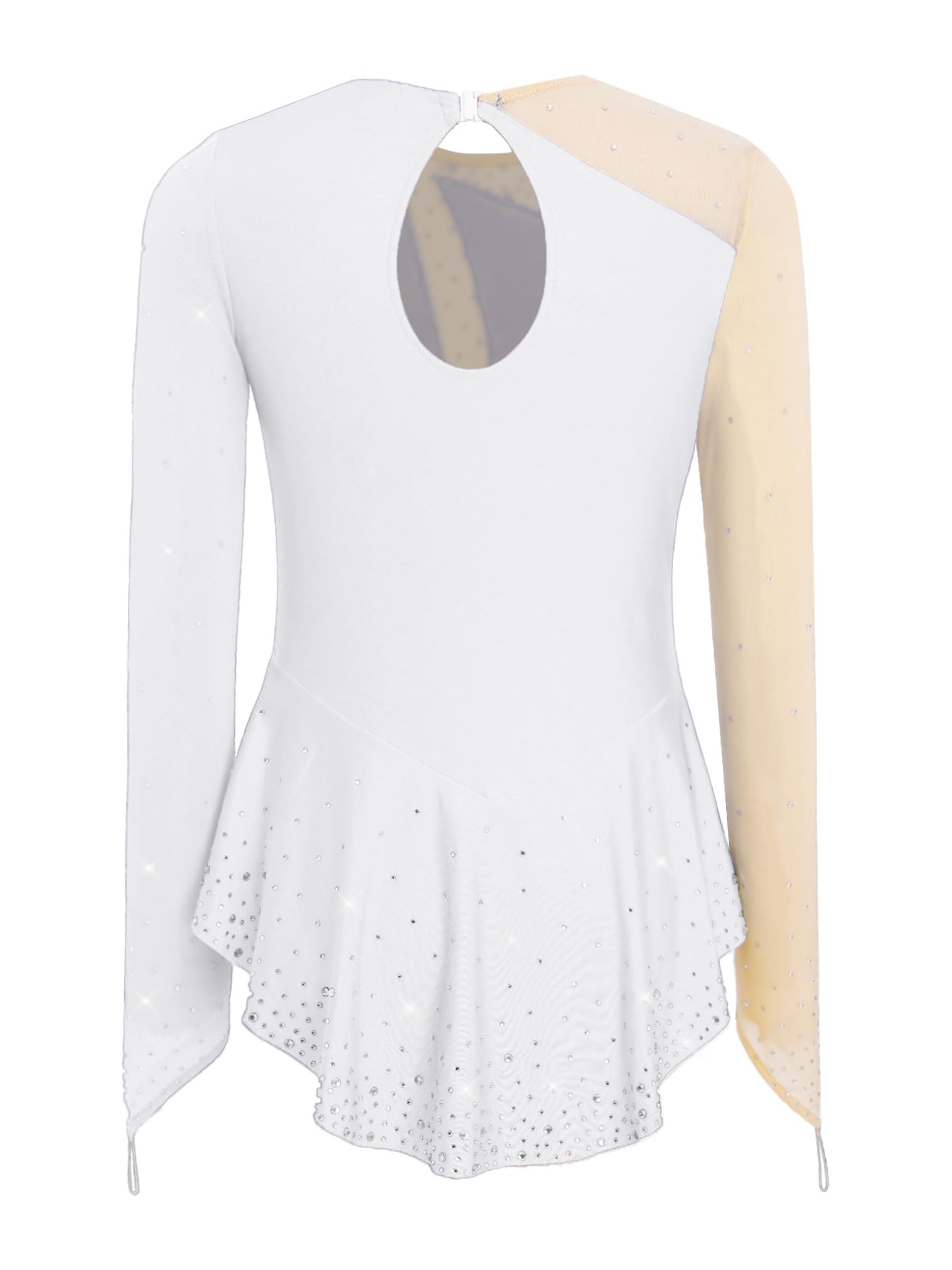 JEATHA Maillot De Patinaje Artístico para Niñas Vestido De Manga Larga con Falda Body De Ballet Gimnasia Vestido De Bailarina Actuación — view 4