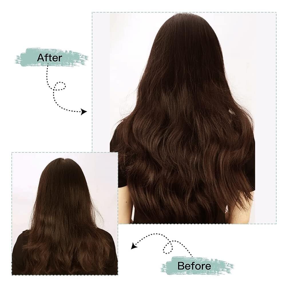 Modne przedłużanie włosów 120 g przedłużanie włosów ludzkich spinka 8 sztuk dla brazylijskich pełna głowa dla naturalnych czarnych bezszwowych miękkich włosów (Dark Brown, 20 cali, 120 g)