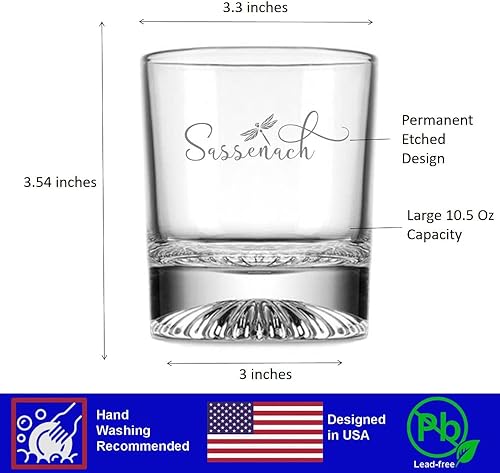 Miniatura 2 de Sassenach Scottish Thistle Heavy Base Rock Gifts for Dad, Scottish Gifts for Men, Sassenach Heavy Base Rocks Cocktail Whiskey Glass Tumbler