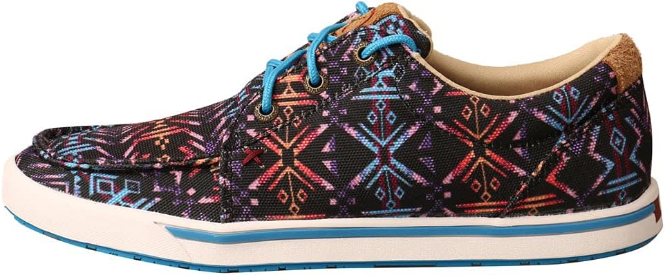 Twisted X Women's Kicks, Moc Toe, Blue Aztec, 9 M