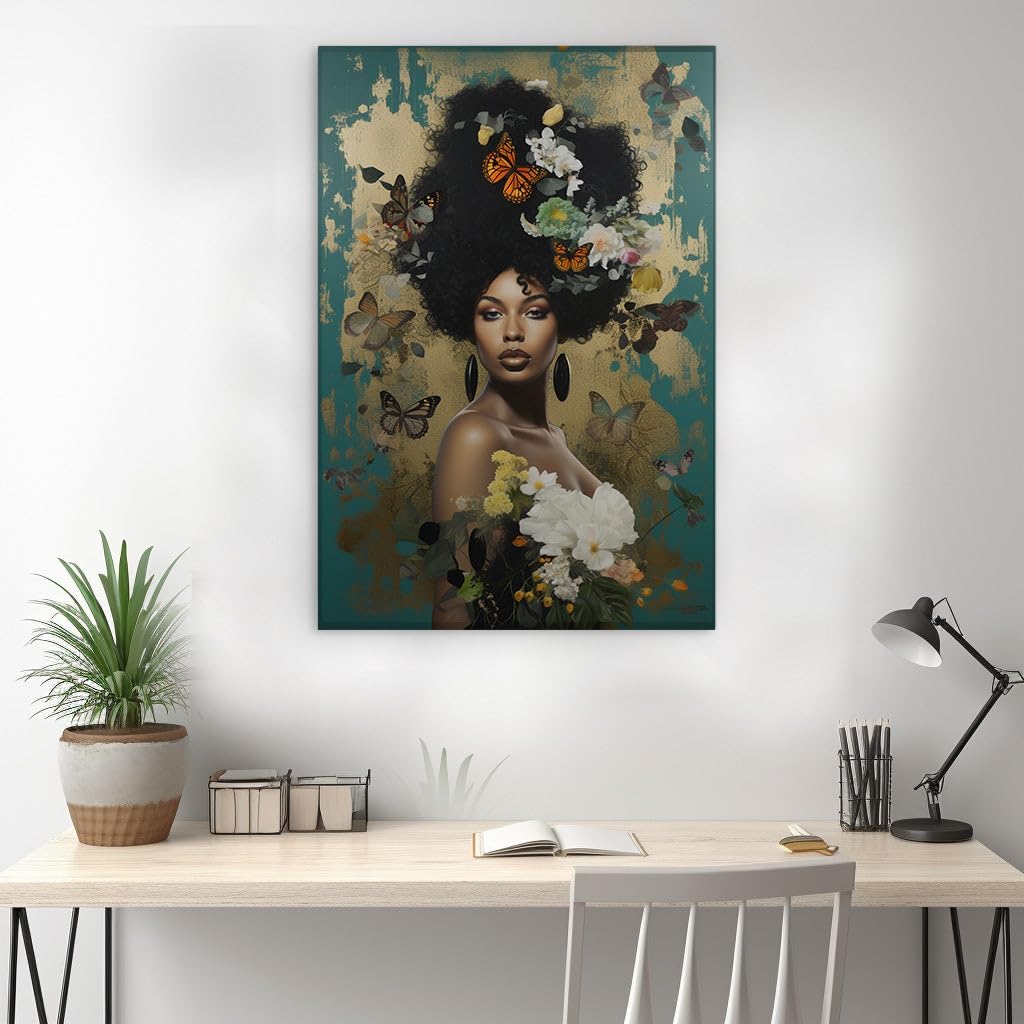 Canvas for Living room. Blossoming Elegance: A Vision of Natural Beauty in Digital Art, 27 x 18 inch Canvas Wall Art - Contemporary Masterpieces - Modern Home Decor - 69x46 cm (27x18 inch)