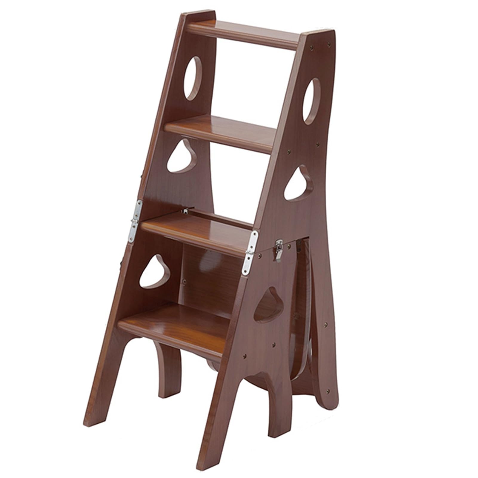 3in1 Wooden Folding Library Ladder ChairMultifunctional Step Stool & Storage Shelf Foldable Design for Home Use 331lbs Capacity SpaceSaving & Reliable