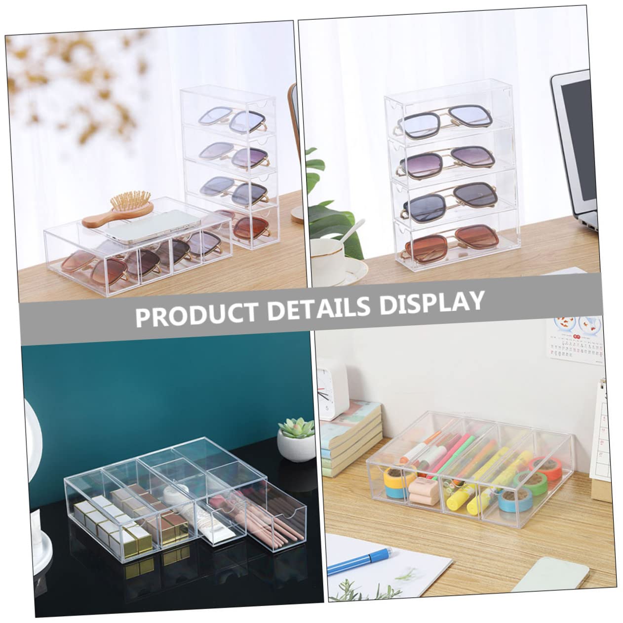 Caja de Presentación para Gafas de Sol 2 Piezas PS Transparente