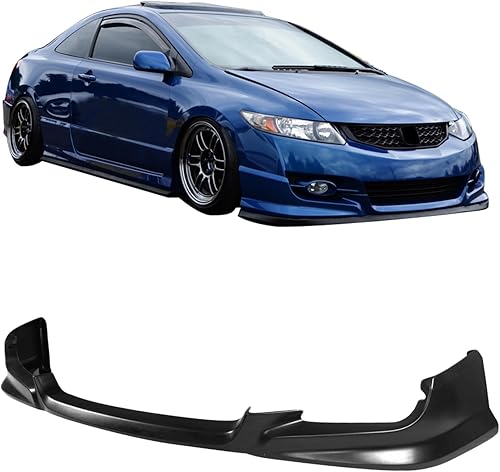 Miniatura 4 de IKON MOTORSPORTS, 2010 - Borde de parachoques delantero prepintado compatible con Honda Civic 2009-2011, estilo HFP Crystal Black Pearl # NH731P PU