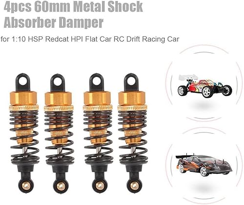 Miniatura 10 de Amortiguador de amortiguadores de amortiguadores RC rellenos de aceite de aluminio para Tamiya TT01 Mf-01x 110 RC Car Upgrade Parts 4 pcsSet (verde)