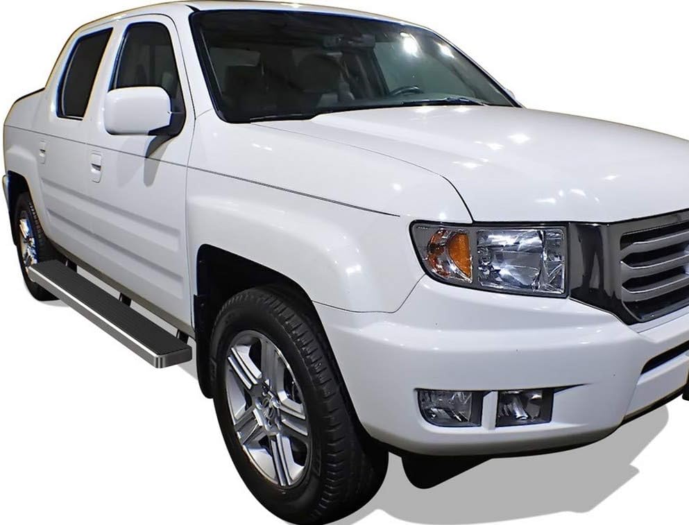 HD Ridez Running Board Side Step Bars 6" Silver Compatible with Honda Ridgeline 2006-2014 Crew Cab (Nerf Bar Side Steps Side Bars)