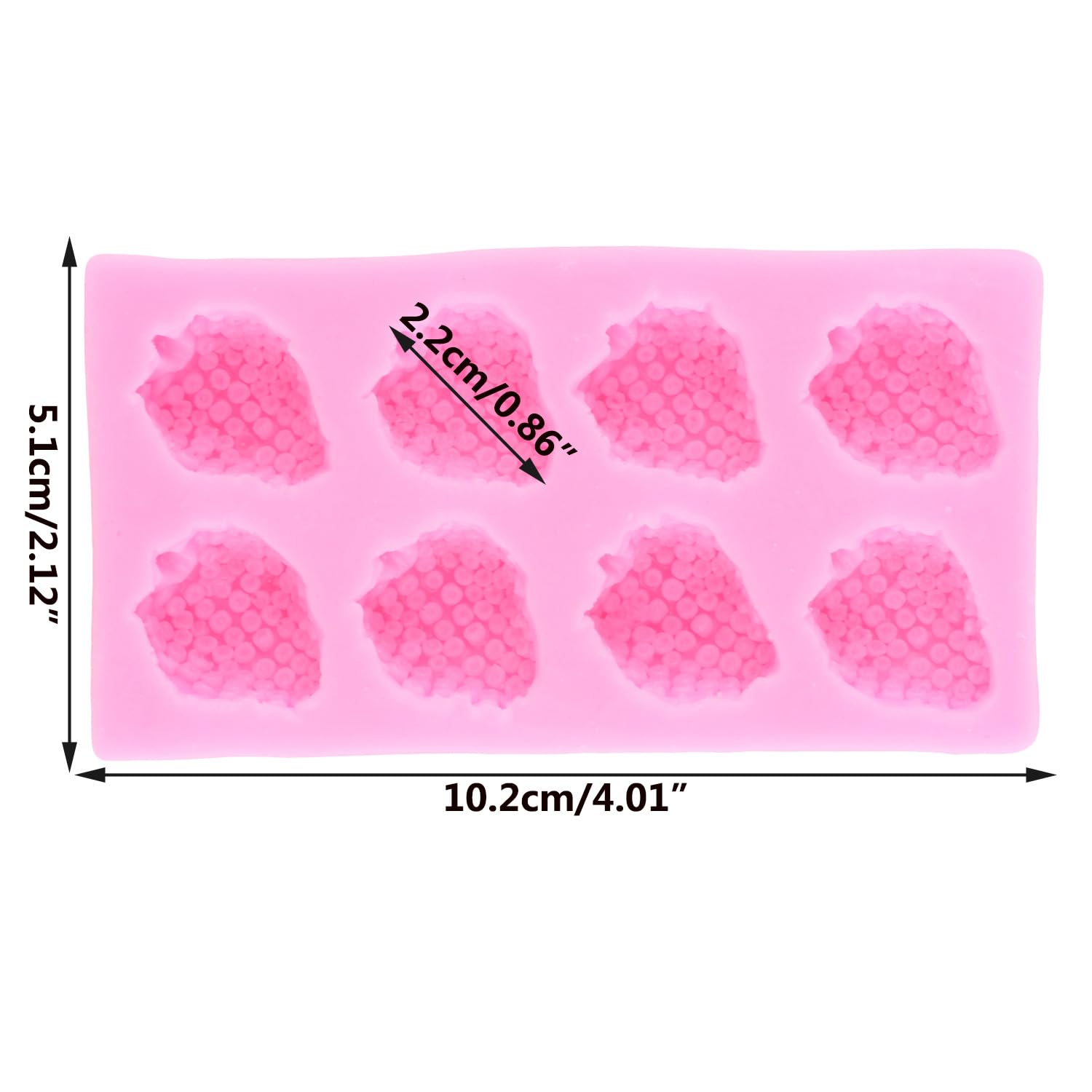 XMOLDNMS Strawberry Silicone Moulds Mini Strawberry Fondant Mould Fruit Chocolate Candy Moulds for Cake Decorating Cupcake Topper Gum Paste Polymer Clay - Image 2
