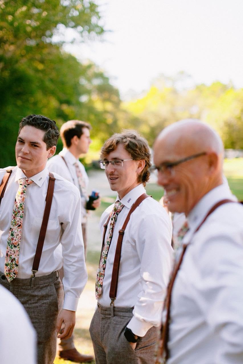 Leather suspenders carabiner for men Groomsmen suspenders Wedding suspenders
