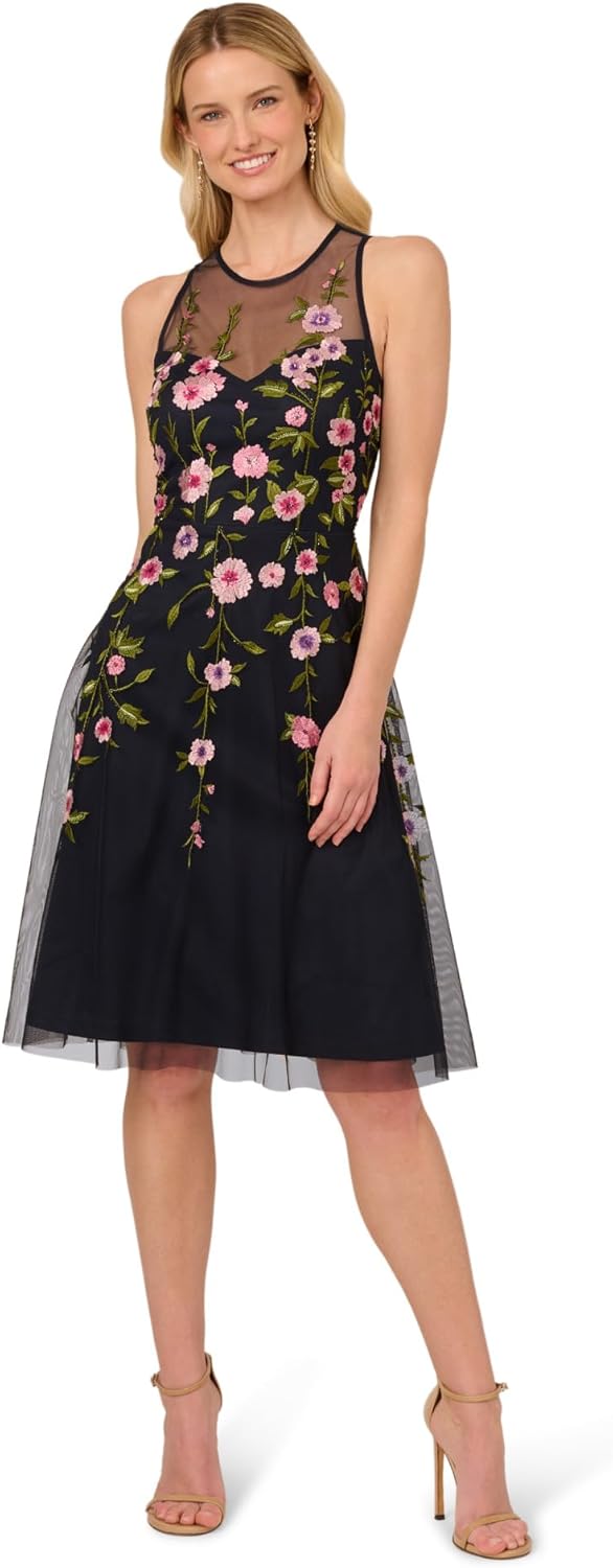 Adrianna Papell, Bead Embroidery Dress, Midnight Multi