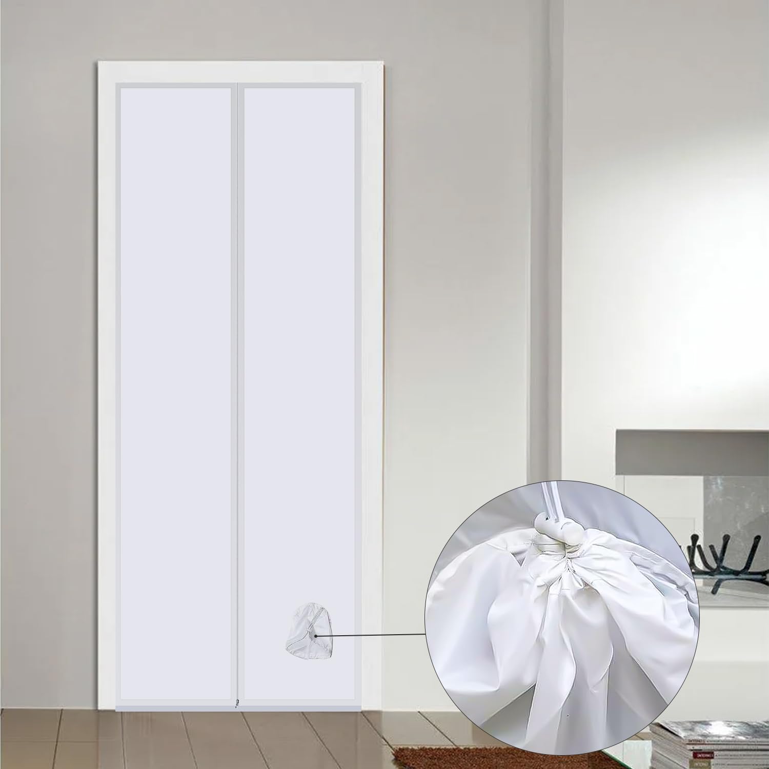Guarnizione Porte per Condizionatore Portatile, Guarnizione Porte per Condizionatore D'aria, con Cerniera，Facile da Montare，Per Tutti Climatizzatori Mobili (120 * 240cm)