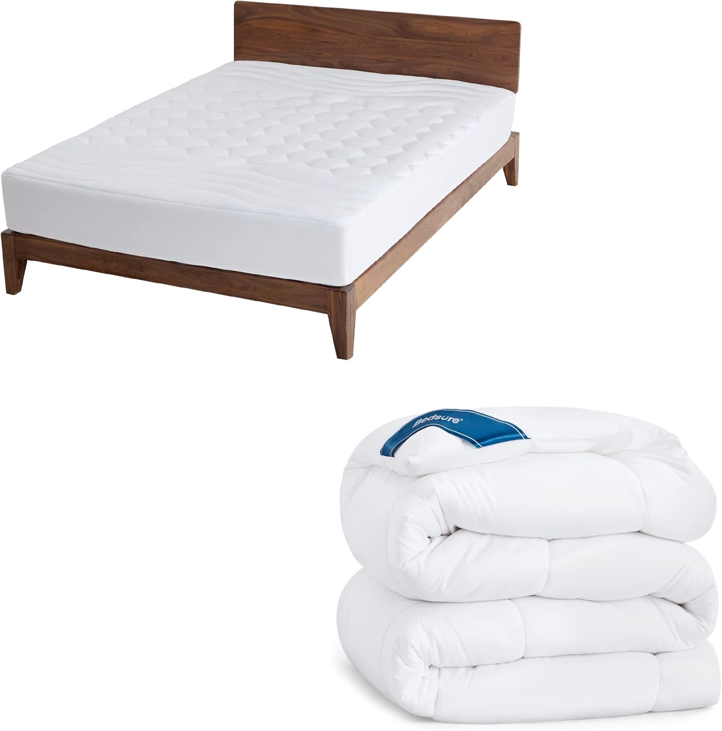 Bedsure Twin XL Comforter Duvet Insert Bundle Twin XL Mattress Pad