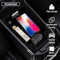 Vista 3 de para XT5, bandeja organizadora de apoyabrazos compatible con accesorios Cadillac XT5 2019 2018 2017 2016, inserto de reposabrazos