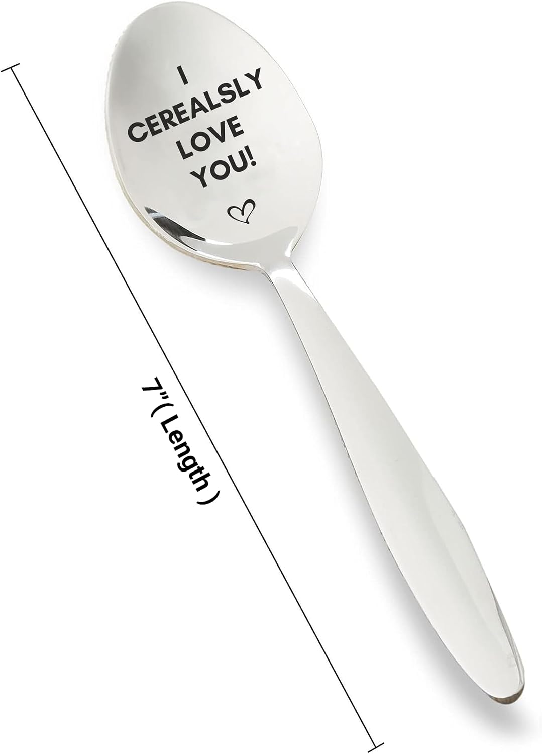 Valentines Day Gift | I Cerealsly Love You Engraved Cereal Breakfast Spoon | Cereal Lovers Friends/Birthday/Holiday Funny Boyfriend/Girlfriend Wedding Proposal | Keepsake Memorial Gifts