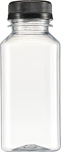 Miniatura 2 de GUSTO Botellas de plástico reutilizables con tapas, etiquetas, cepillo y embudo de silicona, botellas de plástico transparente con tapas,