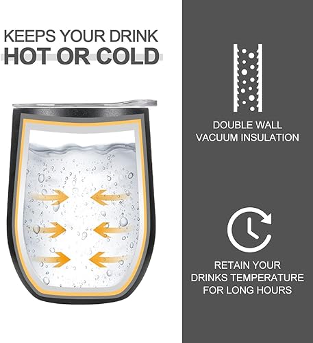 Miniatura 8 de Life's Easy Vaso de vino de acero inoxidable con tapa, 12 onzas, vaso de vino de viaje aislado al vacío con tapa, vaso de vino de viaje  Acero