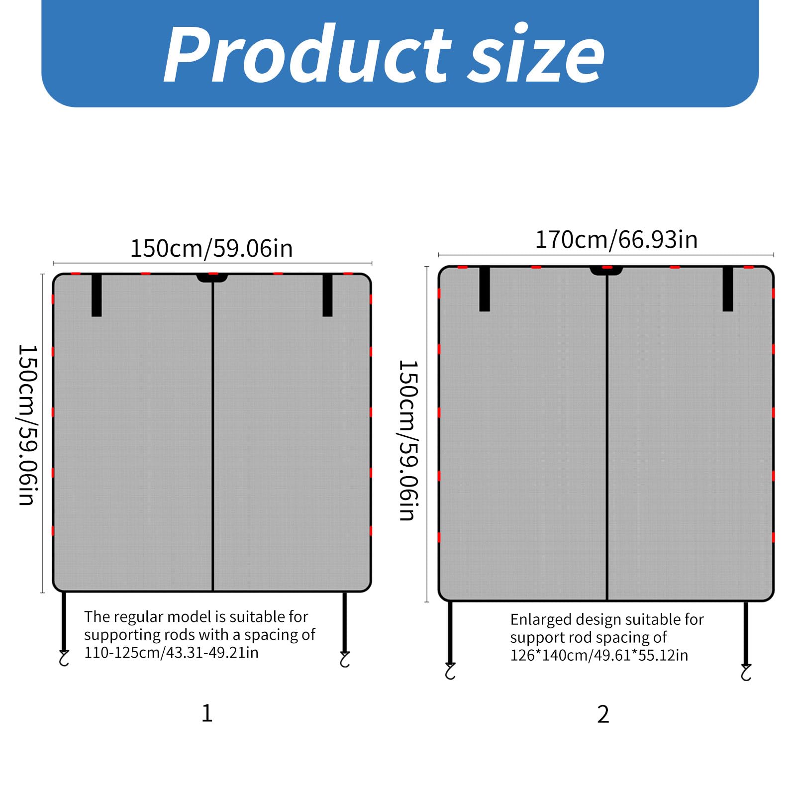 Generisch Red de gasa para maletero grande, 150 cm, 170 cm