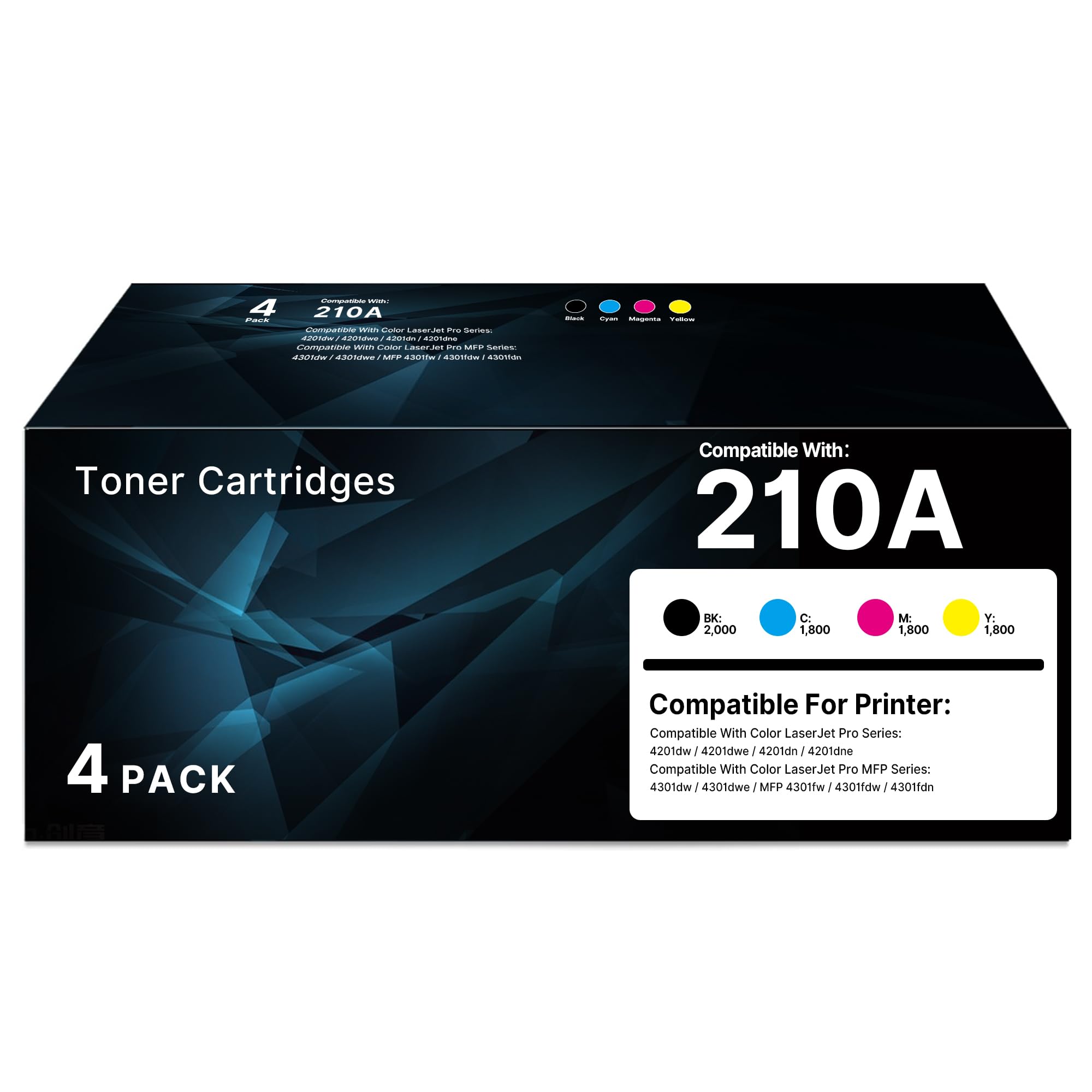 210A Toner Cartridges - 4301FDW Toner Replacement for HP Color Laserjet Pro Mfp 4301fdw Toner Cartridges Compatible with HP 210A 210X W2100A 4301