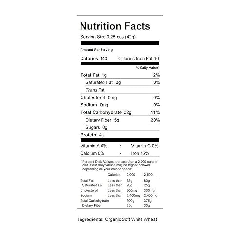 Miniatura 3 de Trigo blanco suave  orgánico  práctica marca Pantry  perfecto para almacenamiento de alimentos, harina, hornear, espoletas y más