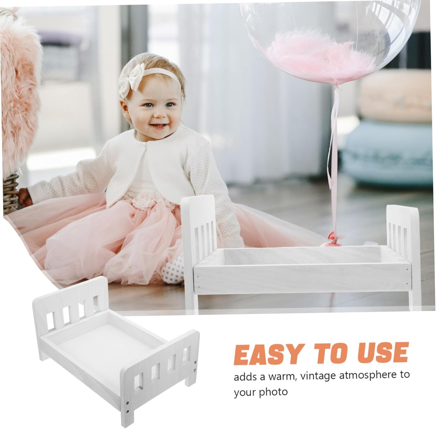 Vaguelly Retro Newborn Photography Bed Props for Doll Bed Photo Accessories for Boys Girls Versatile Furniture for Professional Photoshoots