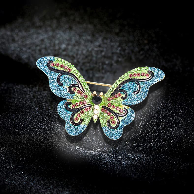Image of Variety Styles Butterfly Brooch - Multi-Color Rhinestone Crystal Brooch Pin Cute Butterfly Shape Corsages Brooches Decoration Gift for Women