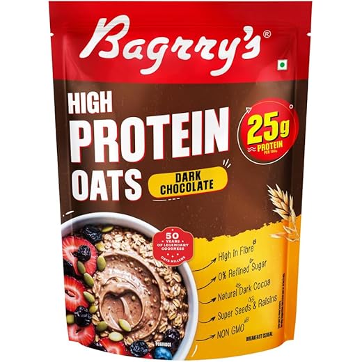 Bagrrys 25g Protein Oats 750g Dark Chocolate Raisins & Pump