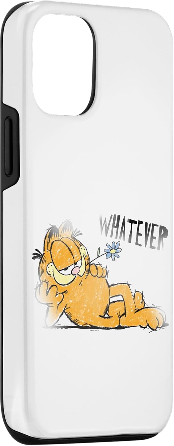 iPhone 12/12 Pro Garfield Classic Whatever Distressed Faded Flower In Mouth Case