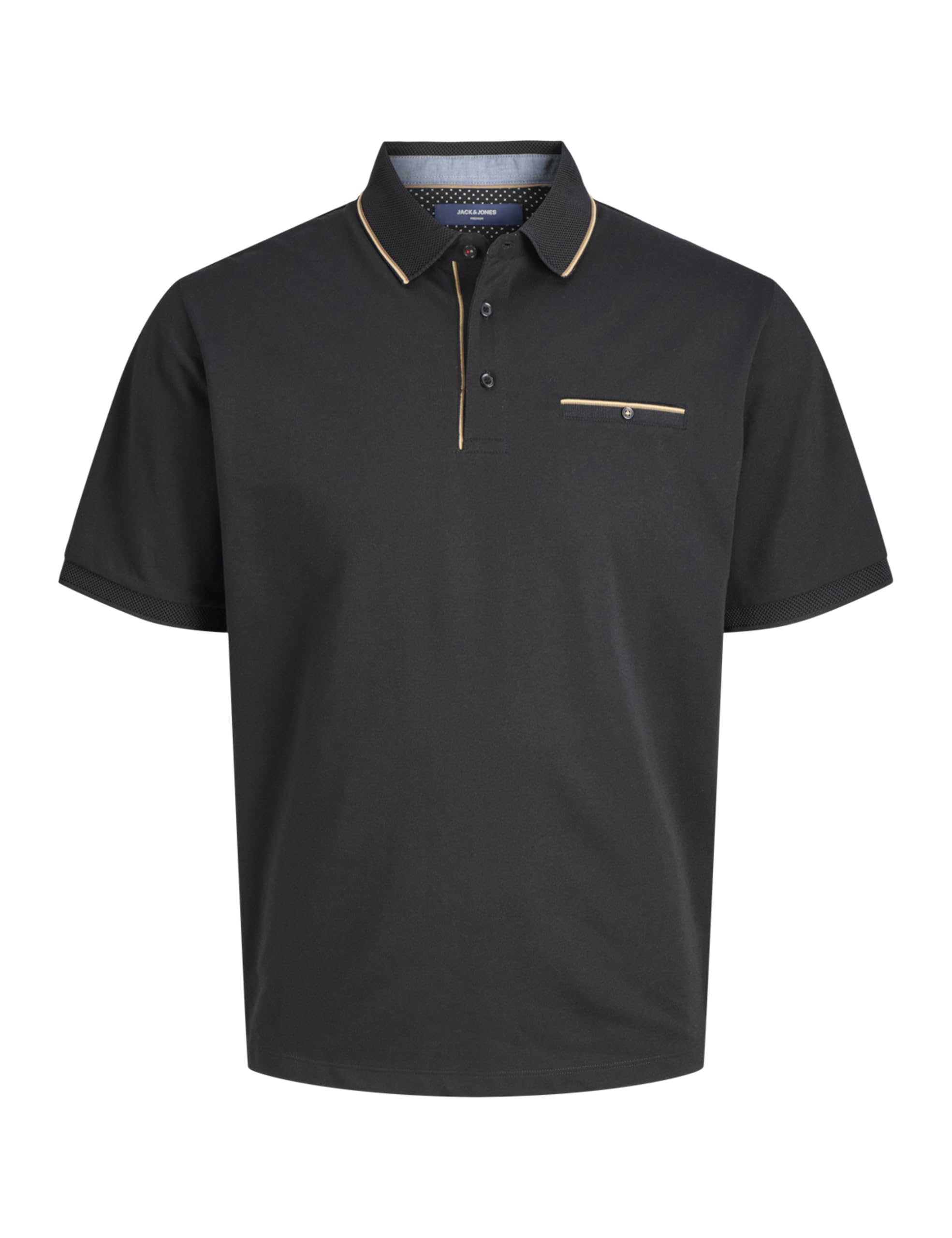 JACK & JONES Jprbluhubo Polo SS Prau25, Black, XS