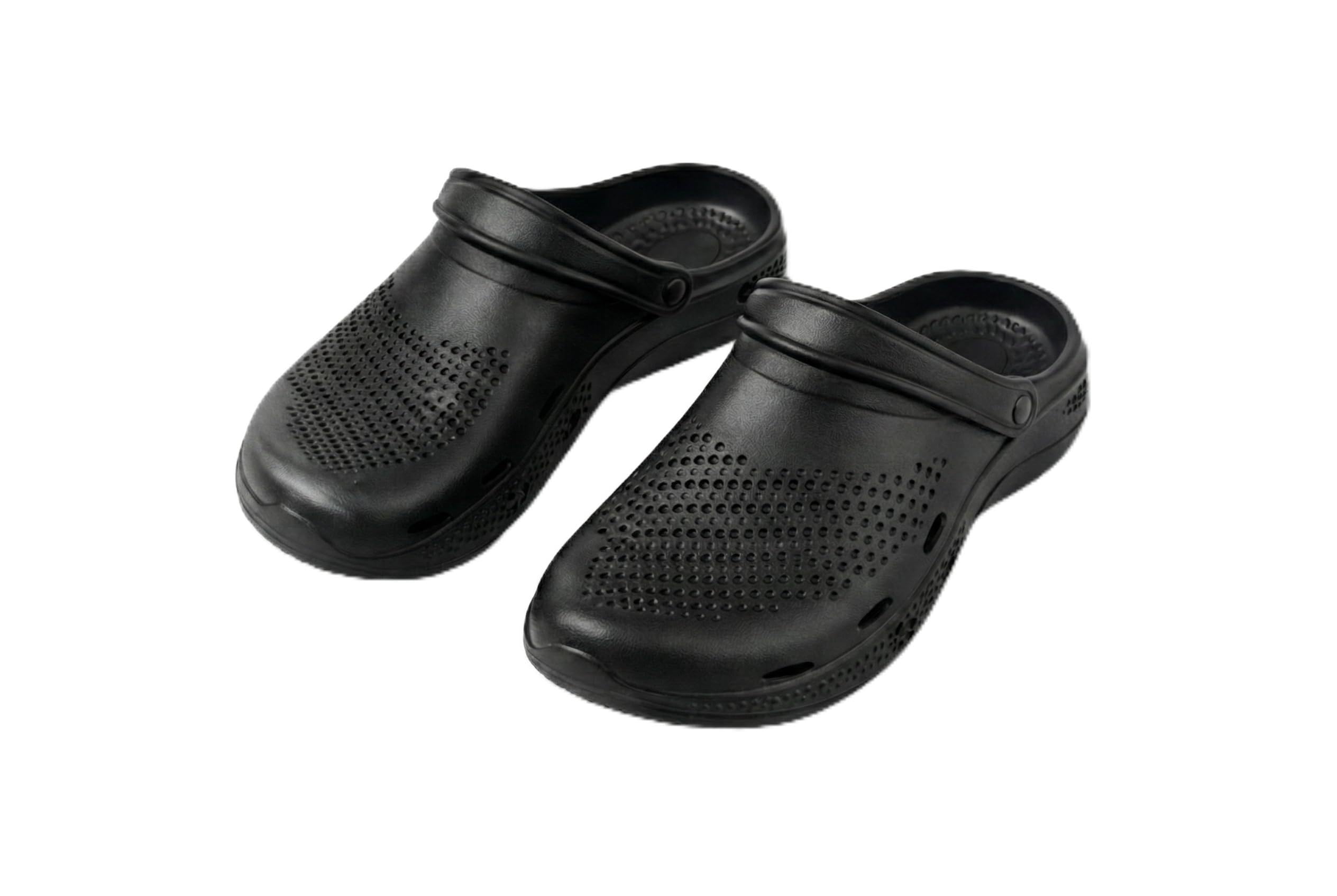 Flipoza Men's Casual Slip-On Clogs, Lightweight & Waterproof Breathable Sandals (Black)-image-13
