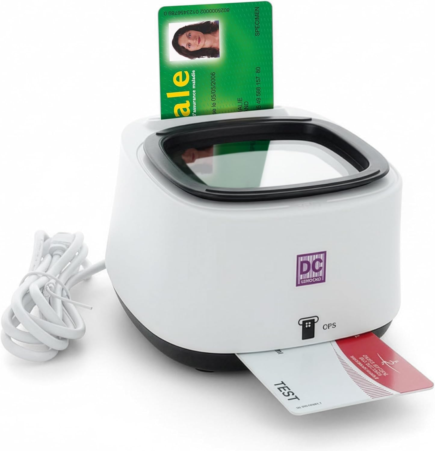 DC300 Pro Lettore 4 in 1 QRCODE NFC 2 Slot per schede vitali e CPS Sesam Vitale, Plug and Play, Nessun driver da installare, connessione USB A o USB C - Cavi forniti - Versione Mac OS