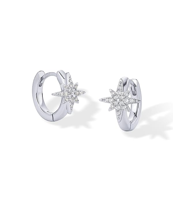PAVOI 925 Sterling Silver Huggie Earrings, White Gold, Size 13 Millimeters by PAVOI - Used condition - Image 4