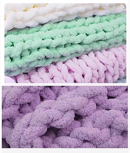 Miniatura 6 de 2 madejas de hilo de felpilla grueso para manta, súper suave, grueso, esponjoso, jumbo, grueso, estilo chenilla, hilo de poliéster de punto para