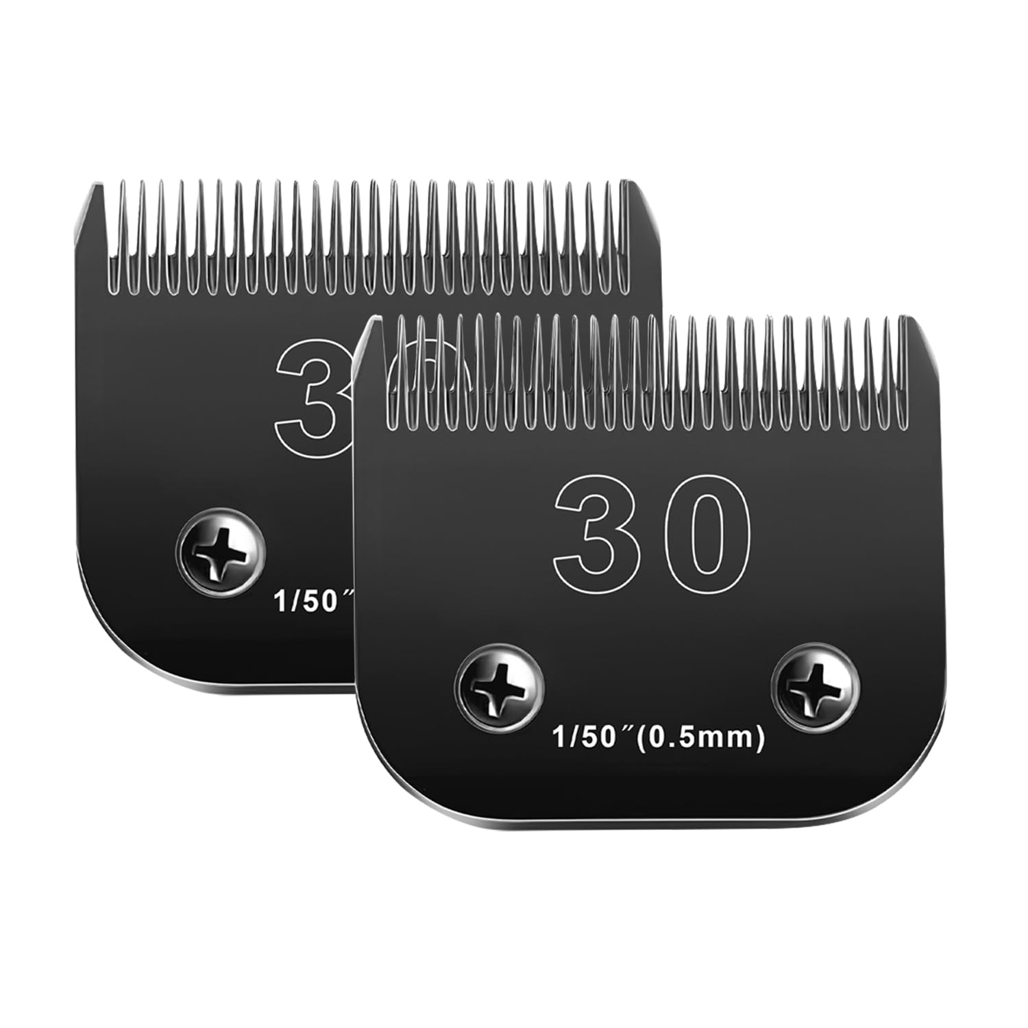 Audoc 30 Blades Dog Grooming Blades Compatible with Andis/Oster A5/Wahl KM-10 Series Dog Clippers,Detachable Dog Clipper Replacement Blades,Black,(30#