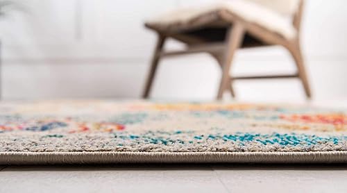 Miniatura 4 de Alfombra moderna Positano de estilo costero de Loom, Polipropileno, beigeverde azulado