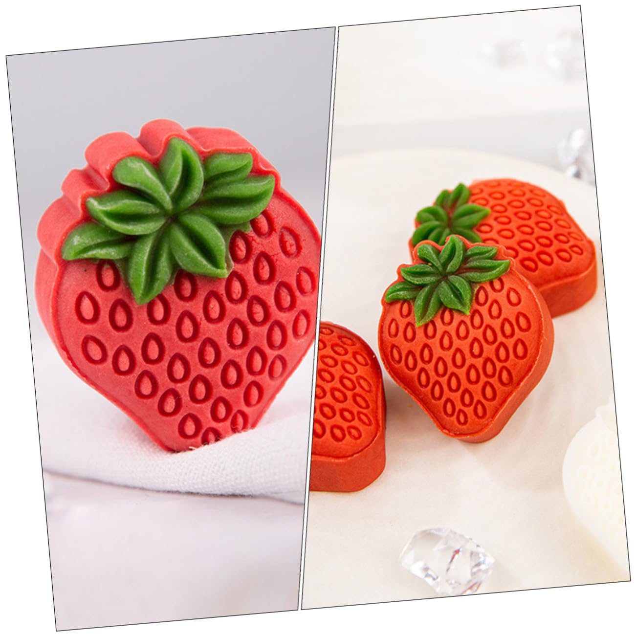 OKUMEYR Strawberry Shape Biscuit Mold Hand Press Biscuit Cake Molds for Baking Supplies