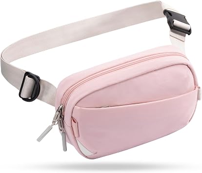 Inateck Sling Bag X-Mini, Durable Fanny Pack with RFID Blocking, Water-resistant Belt Waist Bag with Quick-adjust Strap, Stylish Waist Pack for Men, Women, Travel, Hiking, Cycling, Work, Sports, Pink